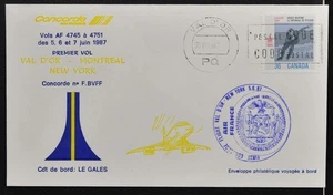 CANADA to USA 1987 CONCORDE Supersonic Plane FFC Cover Val D'or-Montreal-NY LOOK - Picture 1 of 4