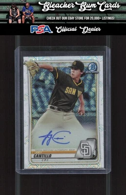 2020 Bowman BMA-JC Joey Cantillo Chrome Prospect Autographs Mojo Refractor Auto - Image 1 of 2