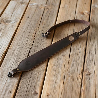 Tourbon Leather Rifle Sling Gun Carry Strap Shooting Hand Rest Adjust w/Swivels - Image 1 of 4