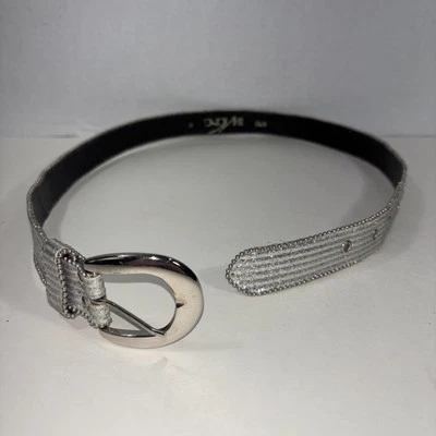 "Cinturón ajustado de colección años 80 por The Icing talla mediana 29-33"" cintura metálica plateada" Foto 1 de 4