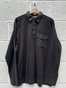 Marks & Spencer schwarzes Langarm-Polo-Rugbyshirt mit Kragen für Herren – Größe Large - Bild 1 von 4