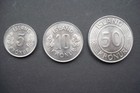 Island Kursmünzen 1980: 5 , 10 , 50 Kronur, Stgl.