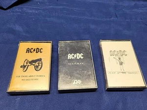AC/DC Cassette Lot Back In Black, Flickr Of The Switch & We Salite You - Picture 1 of 16