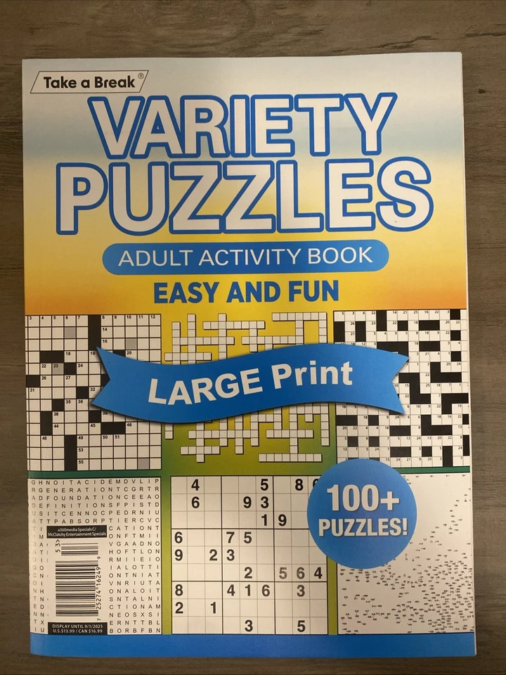 VARIEDAD PUZZLES Take A Break Libro de Actividades para Adultos 100+ Edición Puzzle 2025 Grande  Foto 1 de 4