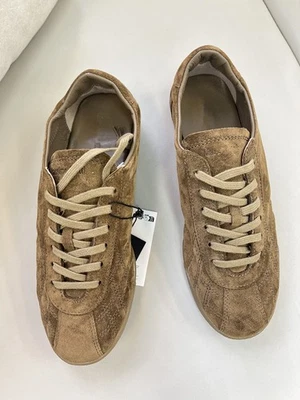 Massimo Dutti Women's Suede Sneakers Cross Strap Flat Comfort Retro Casual - Image 1 of 4