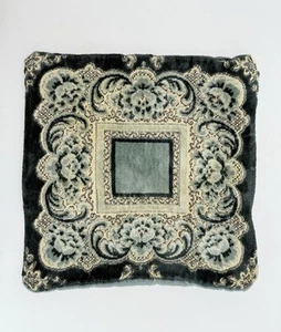 VTG Wedgwood 12” x 12” Square Pillow COVER Ambrose Linens Tapestry Velvet Green - Picture 1 of 8