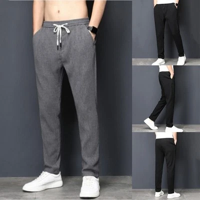 Pantalon de jogging homme jambe droite avec taille élastique pour entraînement - Photo 1/4