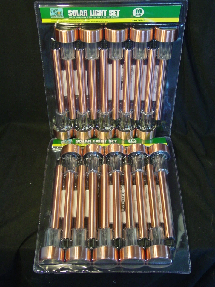 Lot 20 Copper Stainless Steel Solar Powered Garden Pathway Landscape Nite Lights - Image 1 of 1