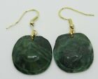 Green Agate Carved Tortiose Shell Earrings  Inv A013