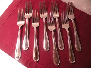 Set Of 8 Mikasa Sinclair-Belvedere Stainless Steel Salad Forks 7-3/8” - Picture 1 of 7