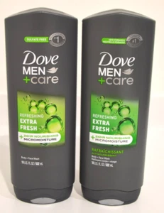 Dove Men+Care Extra Fresh Micro Moisture Refreshing Body &Face Wash 18oz-2Pack - Picture 1 of 2