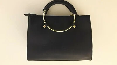 BCBGeneration Crossbody Ring Handle Satchel Navy Gold - Image 1 of 4