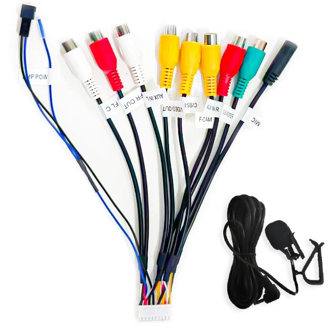 20Pin AUX Kabel RCA Interface Mikrofon Anschluss für Android Radio - Bild 1 von 1