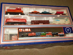 LIMA 1/87 HO DB 332 256-7 LOCOMOTIVE RIV 042 9 032 FLAT CAR CARRIER INTER SET - Picture 1 of 14