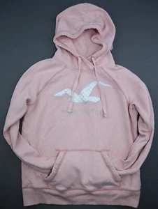 Women's Hollister Pullover Sweatshirt Hoodie Embroidered Pink White Size XS - Picture 1 of 7