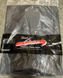 Touch of Color Plastic Pleated Table Skirt 29” x 14’ Black Party Supplies - Picture 1 of 4