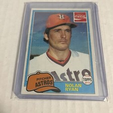 1981 Topps Coca Cola Baseball #9 NOLAN RYAN Houston Astros HOF Coke EXMT/NM