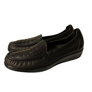 SAS schwarze gewebte Slipper Keilabsatz Halbschuhe bequem gepolstert Damengröße 9,5 - Bild 1 von 6