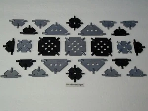 25 KNEX PANELS Square Triangle Black Silver Platform Base Connector Parts Lot - Picture 1 of 1
