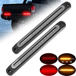10" LED Trailer Tail Light Bar Brake Stop Turn Signal Assembly Red & Amber Lamp - Picture 1 of 12