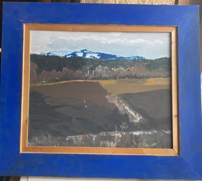 Pintura acrílica firmada por Robert Steidle (1939-2006) vista de Fockenstein Foto 1 de 4