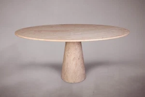 Solitary Cone Travertine Dining Table 59" - Picture 1 of 5