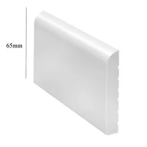 White 65mm Wide Bullnose Window Door Trim / Skirting Upvc Plastic x 5 Metres - Picture 1 of 2