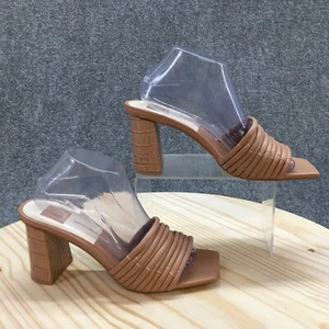 Dolce Vita Sandals Womens 10 Priana Slide Brown Slip On Casual Open Toe Block - Picture 1 of 20