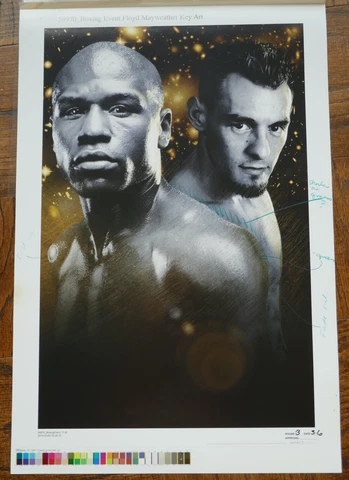 Original Floyd Mayweather vs Guerrero Boxing Poster Art Proof Showtime Artwork Cover
