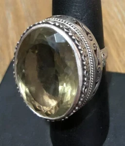 925 sterling silver ring, Yellow Stone - Bild 1 von 10