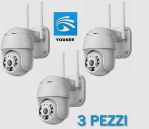 3X TELECAMERA IP CAM PTZ WIFI Camera Dome WIRELESS Esterno SPEED ZOOM YOOSEE - Foto 1 di 9