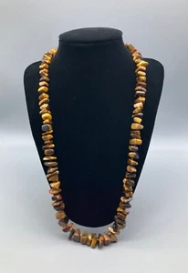 Cadena de piedras semipreciosas ojo de tigre pepitas HSE24 / QVC cierre dorado - Imagen 1 de 9