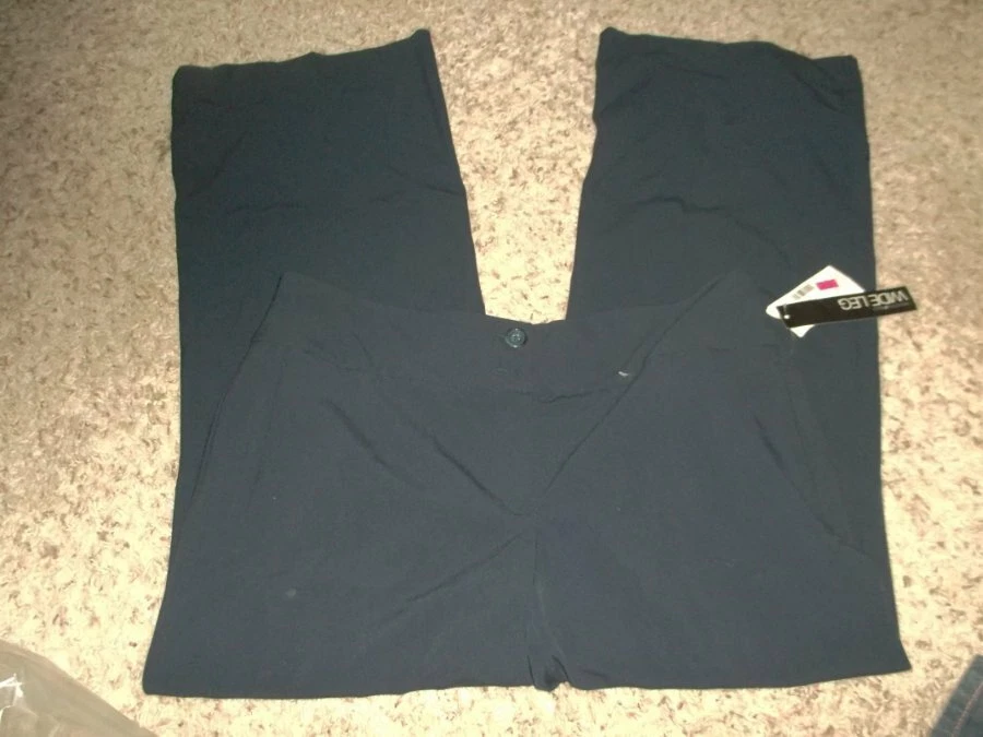 NWT Black FASHION BUG Dress Pants Poly Size 16W   36 x 33" - Image 1 of 2