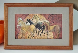 Edgar Queipo Venezuela Horses Color Inkjet on Canvas COA Impressionist - Picture 1 of 7
