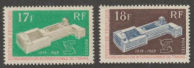 French Polynesia 1969  #251-52 ILO Issue - MNH - Image 1 of 3