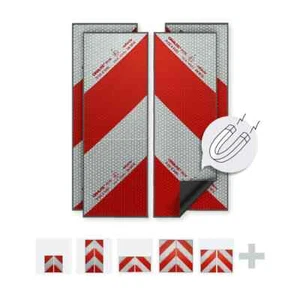 Magnetische Reflecto Kfz-Warnmarkierung 141 mm 282 mm DIN 30710 Orafol rot-weiß - Bild 1 von 4