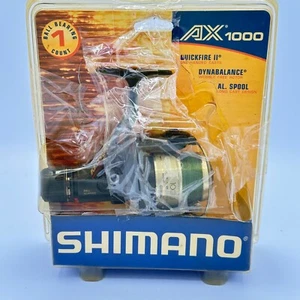 Shimano AX 1000 Spinnrolle - Vintage, gebraucht, Griff fehlt, gealterte Verpackung - Bild 1 von 6