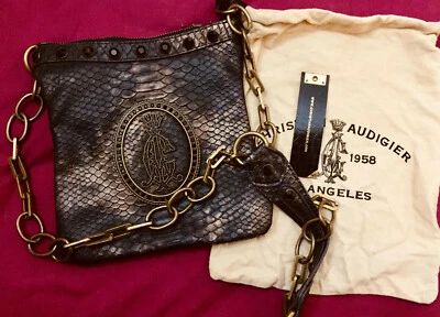 CHRISTIAN AUDIGIER FARRAH Serpiente Repujado Hombro Bandolera Cadena Cuentas Bolso REGALO Foto 1 de 4