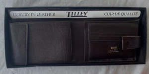 Billetera/cartera de cuero de becerro Tilley de colección hecha en Canadá nueva en caja - Imagen 1 de 3