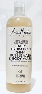 SheaMoisture 100% Virgin Coconut Oil 2-In-1 Bubble Bath & Body Wash 16 oz - Picture 1 of 1
