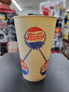 Vintage Pepsi-Cola Multicolored Waxed Cup. 5" High. Made In USA - Picture 1 of 8
