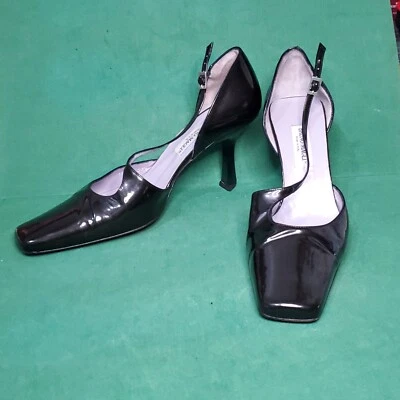 ZAPATO MUJER BRUNO MAGLI 38 7 7.5 CHAROL NEGRO ALTO 3" TACÓN BOMBA Foto 1 de 4