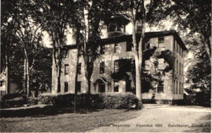 Colchester CT Connecticut, Bacon Academy, Founded 1803 Albertype Postcard - Picture 1 of 2