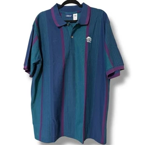Vintage CREST men’s size XL Pizza Hut embroidered logo collared striped polo - Picture 1 of 10