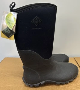 Muck Boots Mens Edgewater II Waterproof Wellington Boots Black UK 9 NEW NO BOX - Imagen 1 de 4