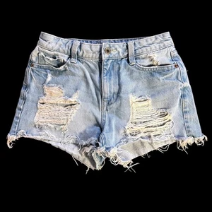 Arizona Jean Co. Jeansshorts Größe 3 helle Waschung distressed zerrissen ausgefranster Saum - Bild 1 von 8