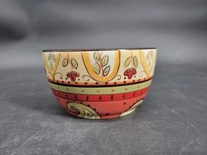 Tabletops Lifestyles Lexi Pattern Soup Bowl Hand-Painted Hand-Crafted 6" X 3.25" - Picture 1 of 22