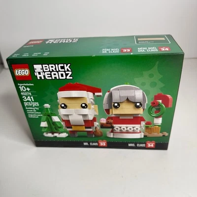 LEGO BRICKHEADZ: Mr. & Mrs. Claus (40274) - Nuevo y Precintado - Pliegues Menores En Caja Foto 1 de 3