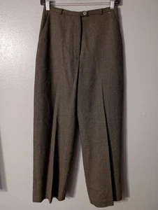 90s Vintage Amanda Smith Pure Wool Pants Women’s 6 Green Tweed High Waist - Picture 1 of 4