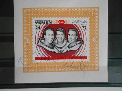 Apollo 7 Block Rückseite Schmutz original signiert Donn Eisele Space - Bild 1 von 2